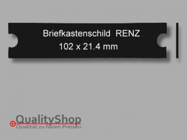 Briefkastenschild RENZ Alu schwarz matt 102 x 21.4 x 1 mm